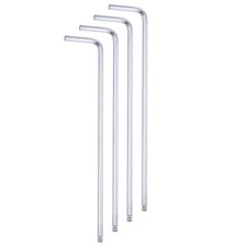 Image of 4pcs Ball End Hex Key Wrench 2.5mm Cr-V L-Shape Long Arm Hexagon Wrenches Silver