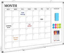 Dry Erase Whiteboard for Wall, 24X18 In, Magnetic, Double-Sided