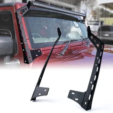 Steel 50" Roof Windshield Light Bar Mount Brackets For 07-18 Jeep Wrangler JK
