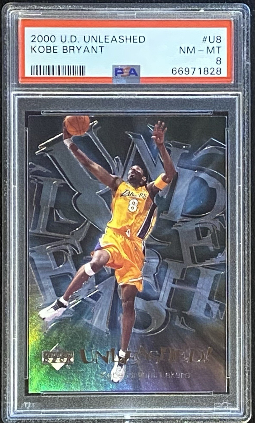 2000 U.D. Unleashed Kobe Bryant Los Angeles Lakers UB PSA 8 NM-MT view 1