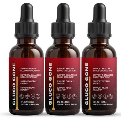 (3 Pack) Gluco Gone Drops - GlucoGone Liquid Formula For Healthy Circulation