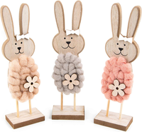 Osterhase Deko-Figuren, 3Er Set: Osterhasen-Figuren Groß, Moderne Osterdeko Aus