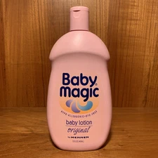 Vintage Baby Magic Lotion 15oz Bottle Mennon Colgate Palmolive Almost Full