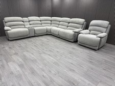 DFS LAKELYN LARGE CORNER SOFA + CHAIR ELECTRIC RECLINER HEADREST USB-C GREY