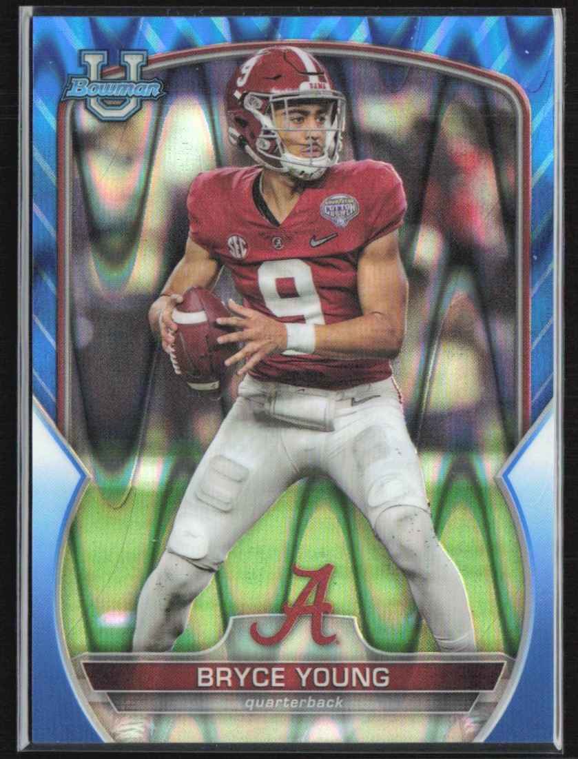 Bryce Young 2022 Bowman University Chrome U Blue Raywave Refractor /199 #1