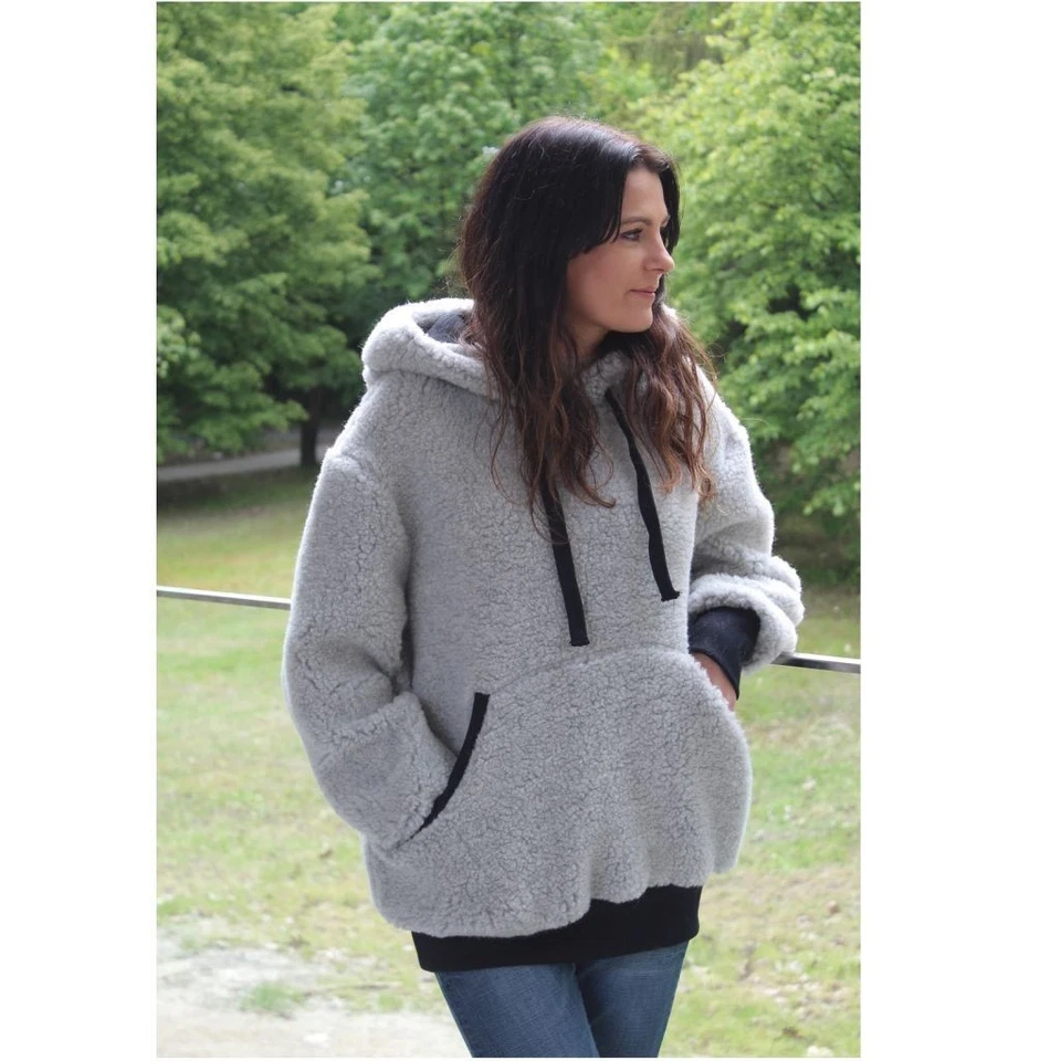 Merino wool Custom hand Made  Wooly Pullover Hoodie Wool Bushshirt  S/M/L/XL - Image 3 of 4