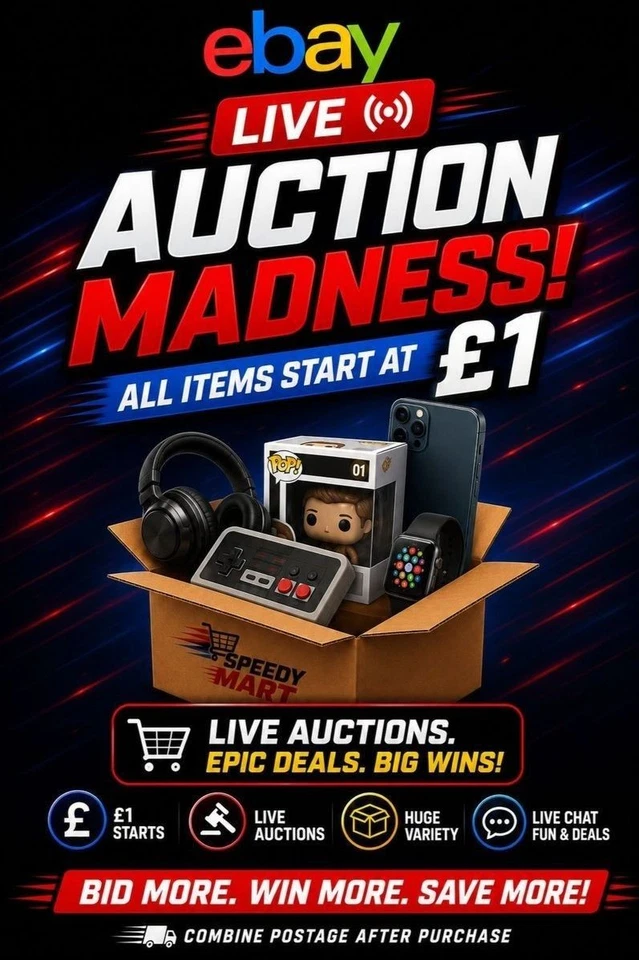 Live Auction | All Items Start at £1 | Combined Postage | Quality Products