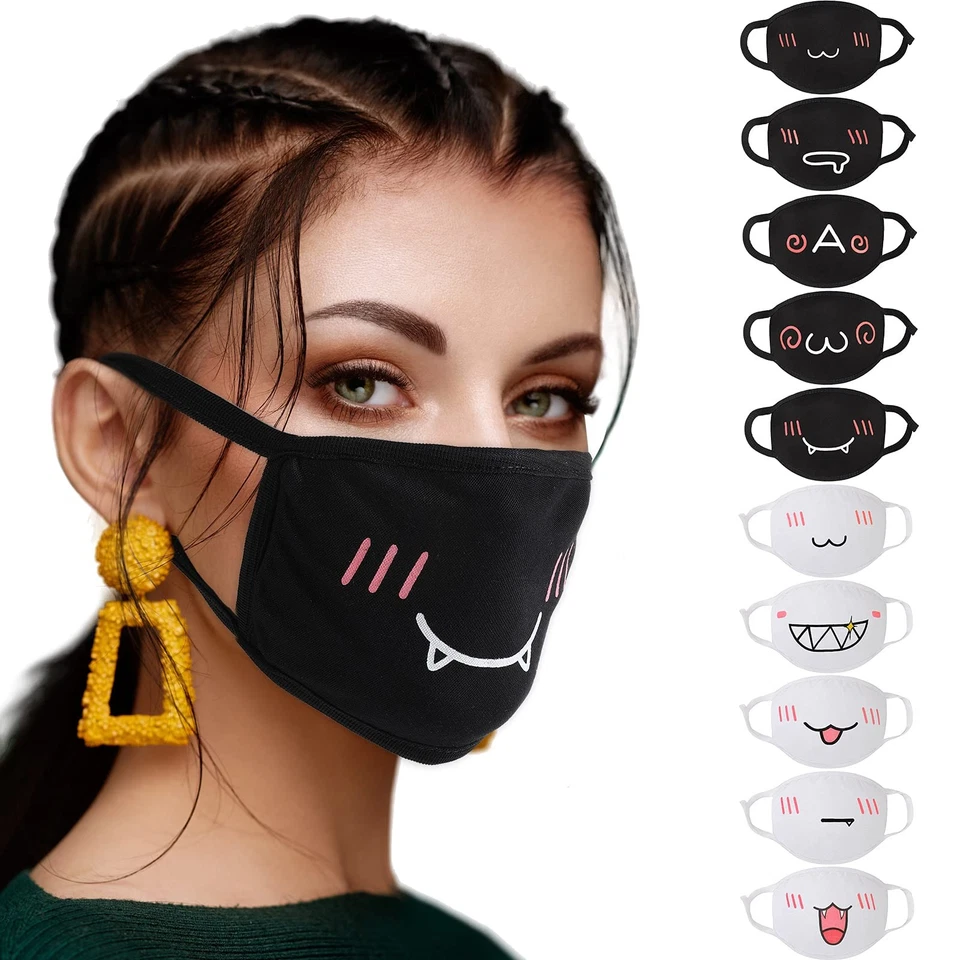 10 Pieces Kawaii Mask Anime Face Mouth Mask Cute Mouth Covering Reusable Washabl - Image 4 of 4