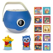 Kids Book Projector with 10 Stories, Songs, Night Light  Soothing Music