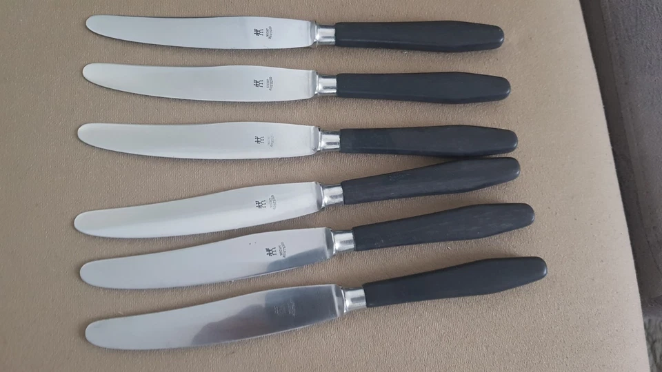 6 alte Messer mit Holzgriff  Solingen Zwillingswerk Zwilling ca. 24 cm - Bild 2 von 4