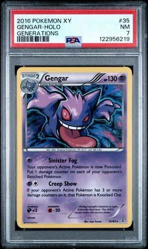 2016 POKEMON XY GENERATIONS #35 GENGAR-HOLO PSA 7