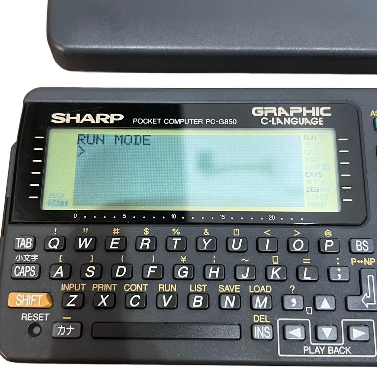 SHARP PC-G850 Vintage Pocket Computer Z80 CPU C/BASIC/ASM Graphic