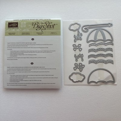 Stampin' Up! UMBRELLA WEATHER Framelits Dies- Rain Hearts Spring Sizzix Big Shot