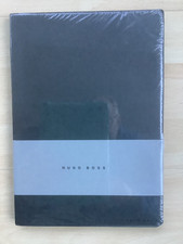 Image of Hugo Boss grey leather B5 notepad