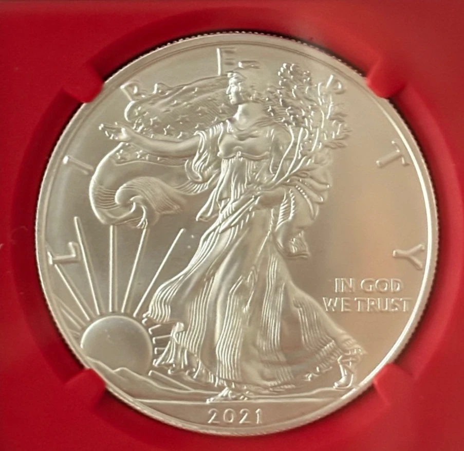 2021 Emergency Issue American Heraldic Eagle Silver Dollar-SF Mint-NGC MS69 - Image 2 of 3