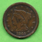 Photo of a 1845-P Large Cent from an eBay listing that sold on Jul 18, 2026
