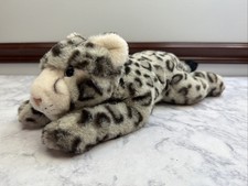 FAO Schwartz Plush Snow Leopard Realistic Stuffed Animal Endangered 14" Soft