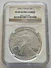 1995 P American Silver Eagle PF 69 Ultra Cameo NGC Graded 1 OZT .999 Fine Silver