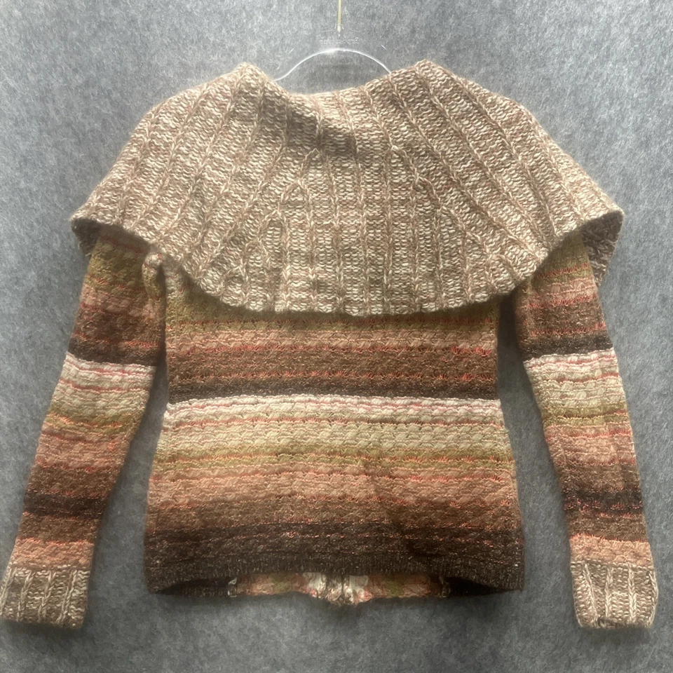 Sleeping on Snow Chunky Knit Textured Cardigan Sweater Womens M Coral Tan - Image 4 of 4