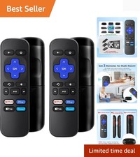 2-Pack Ergonomic Replacement Remote for Roku Box Player - Instant Setup