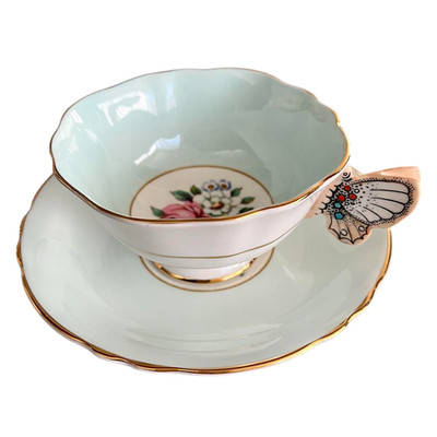 Paragon Keramik Schmetterlingsgriff Teetasse & Untertasse Durchmesser 3,9 x 5...