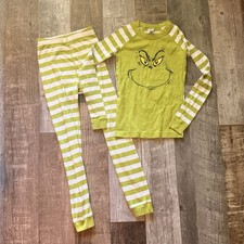 Hanna Andersson x Dr. Seuss Grinch Kids Long John Pajama Set Size 10 EUC unisex