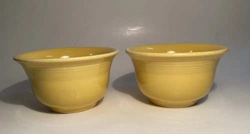 Set of 2 – Yellow Homer Laughlin HLC Fiesta Ware Small Bouillon Custard Bowls