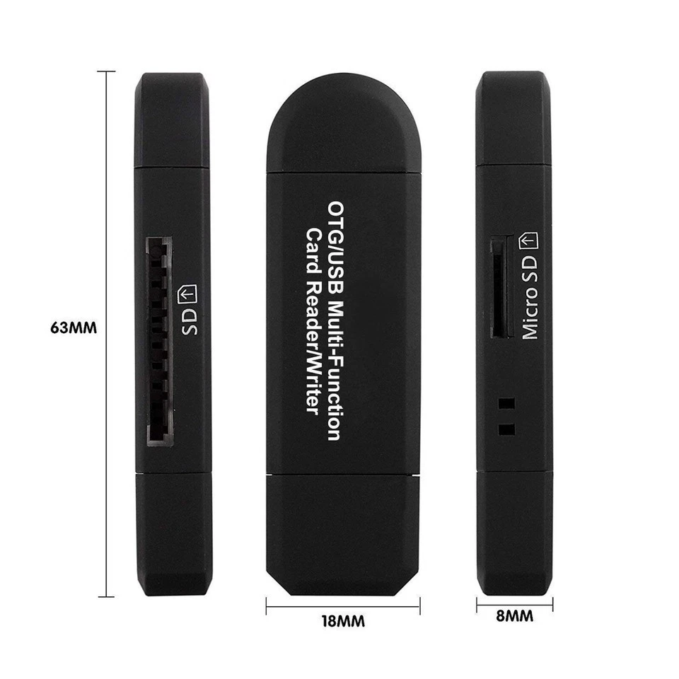 Lettore di schede SD USB-C Adattatore Micro USB OTG USB 2.0 Android iPhone PC - Immagine 4 di 4