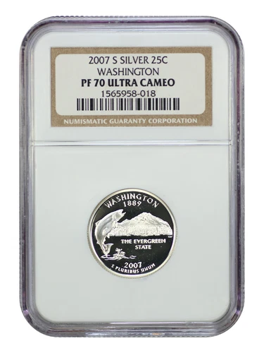 2007-S 25C Washington NGC PR70DCAM (Silver) - Washington 50 States Quarters