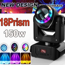 18Prism 150W Moving Head Stage Light LED RGBW Gobo DMX Party Lamp with Remote US