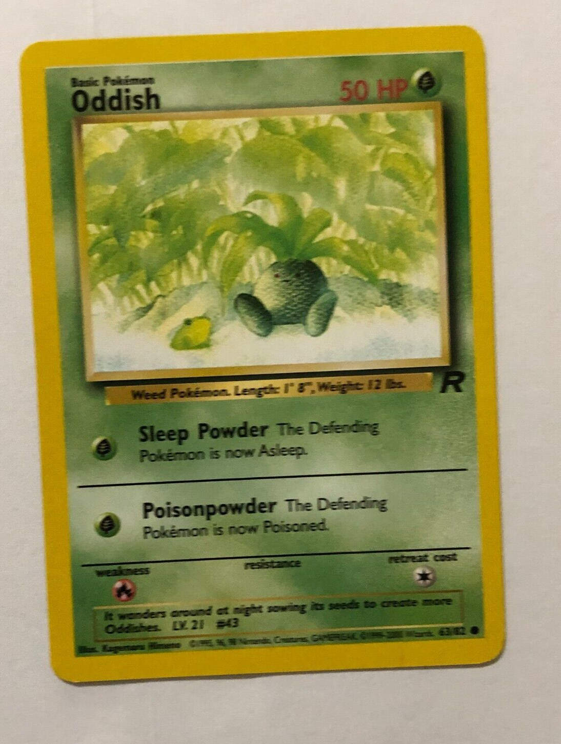 Pokemon Card Team Rocket Oddish 63/82 Near Mint