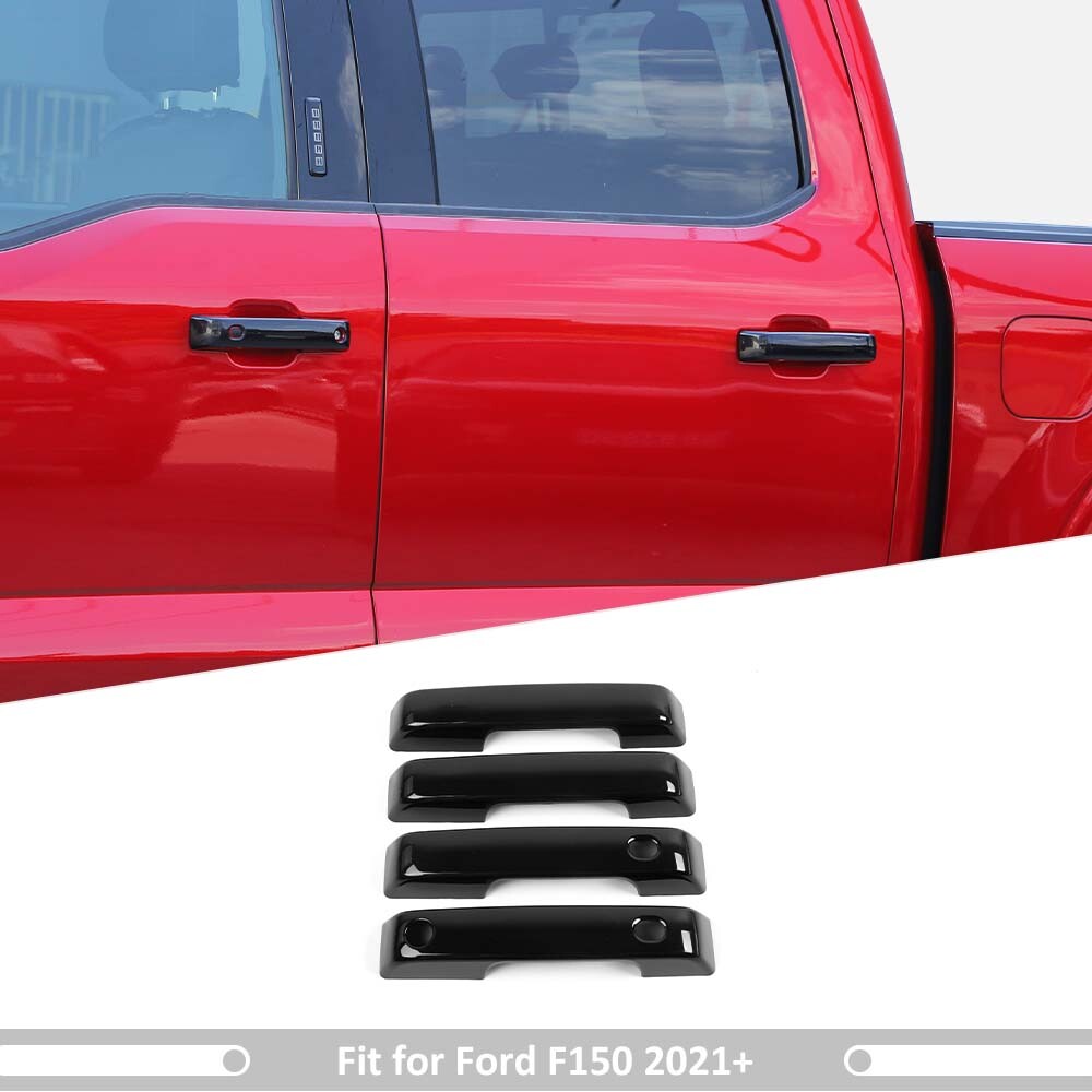 Black Car Door Handle Covers for Ford F150 2021+ Exterior Accessories