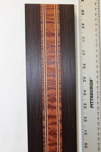 Cuello de guitarra acolchado sapele, wengué y arce flameado en blanco. - Imagen 9 de 18