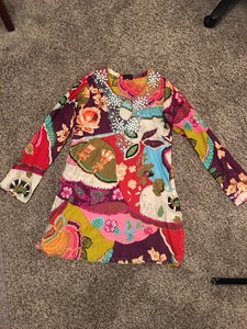 Kareena-039-s-Print-Tunic-Sz-S-With-beading