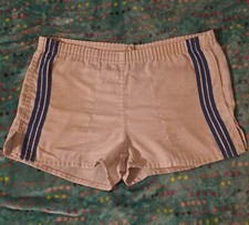 Vintage Men's Shorts. 70s White Blue Running Shorts. See Measurements For Size