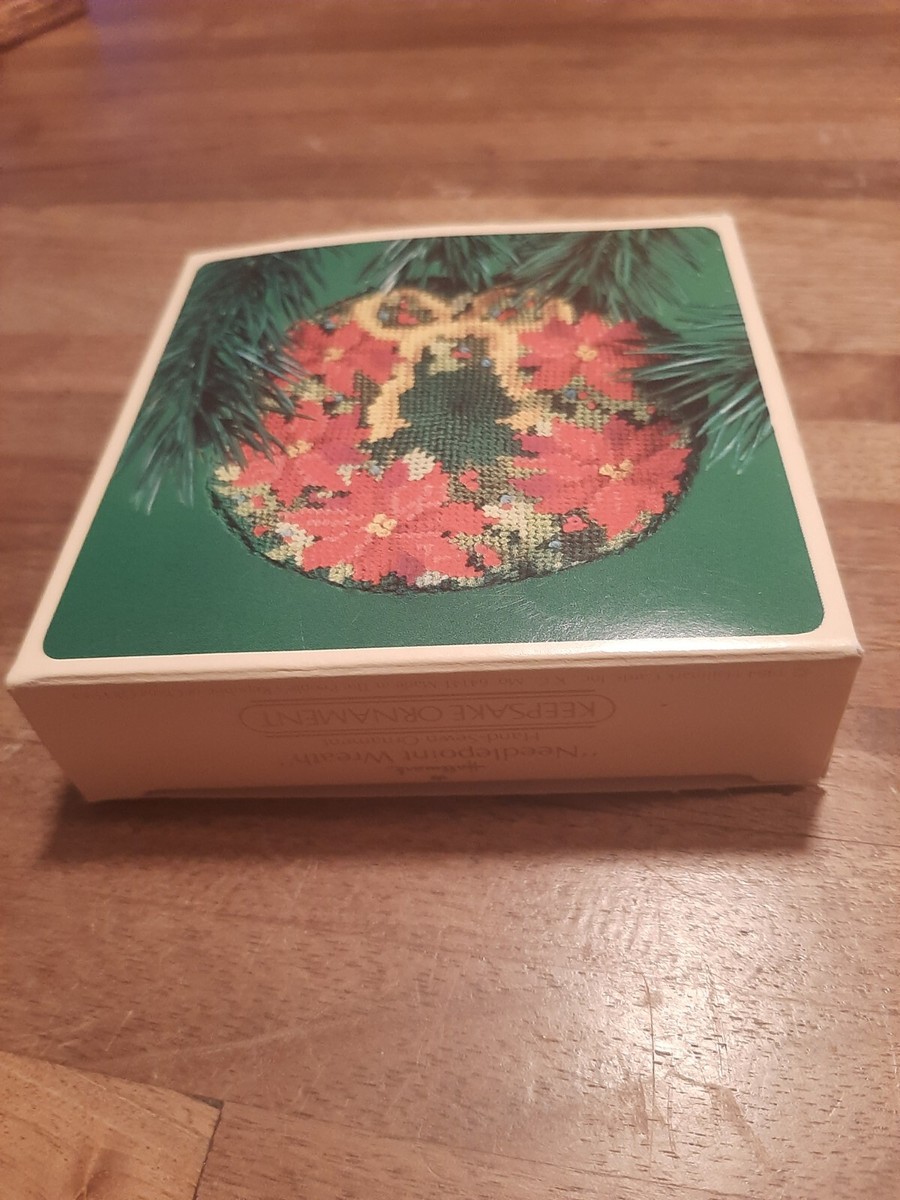 Hallmark Keepsake Ornament, 1984, Needlepoint Wreath, New In Box