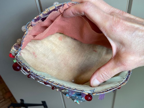 Victorian Hand Made Sewing Bag or Pinch Purse? Boho Folk Art Antique Old ODDITY - Picture 5 of 12