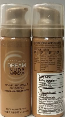 36  Maybelline New York Dream Nude Airfoam Foundation, SUN BEIGE 1.6 Ounce