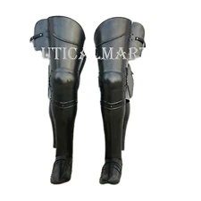 Medieval full leg Renaissance Armour Leg Guard by Larp Armory knight Goth