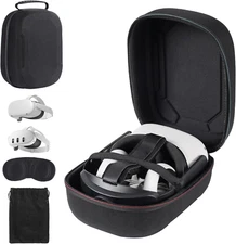 Hard Carrying Case for Meta Quest 3/2 Pico4 VR | Fits Headset Elite Strap & Gear