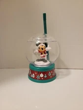 Disney Parks Santa Mickey snow globe Sipper NEW