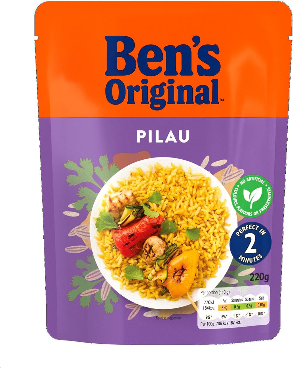 BEN'S ORIGINAL Pilau Microwave Rice, Bulk Multipack 6 x 220g pouches eBay
