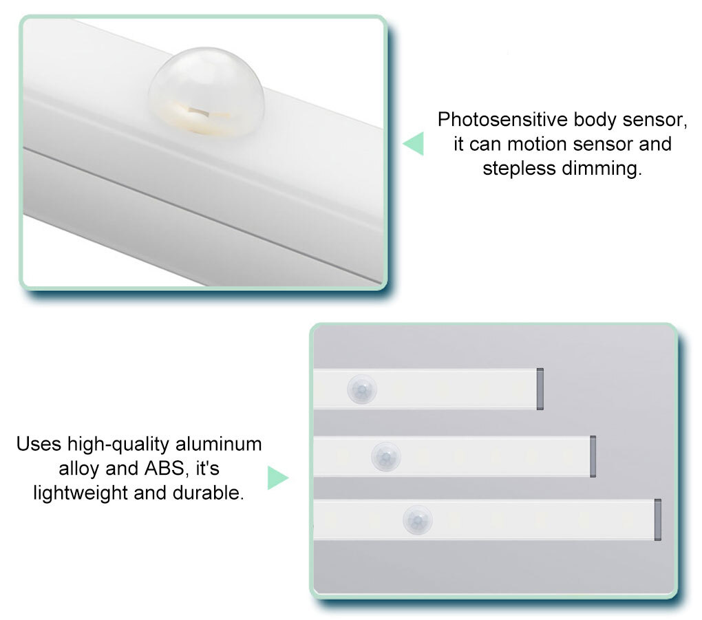 Motion Sensor Cabinet Night Light LED USB Lighting Kitchen Closet Wardrobe Cabinet Lamp Rechargeable Magnetic LED Light – Buy At Low Prices In The Online Store - Foto 3