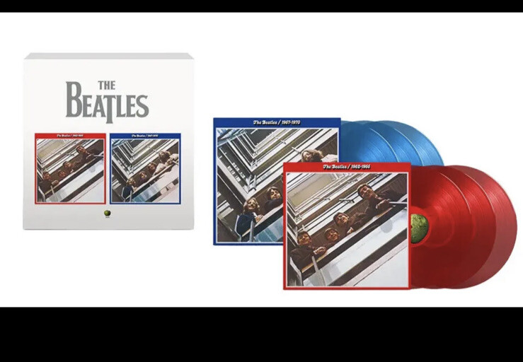THE BEATLES 1962-1966 & 1967-1970 RED & BLUE COLORED VINYL 6LP BOX