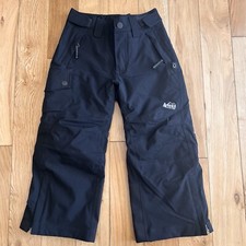 REI Kids XXS 4-5 Black Snow Pants with Growth Spurt to Extend Length