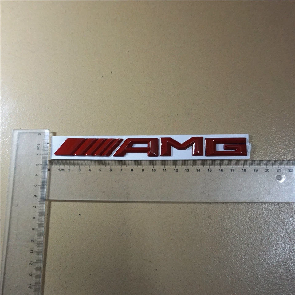 3x Rojo AMG Brillante Nuevo Metal Insignia Emblema Calcomanía Adhesiva BITURBO Vehículo Hatchback Foto 4 de 4