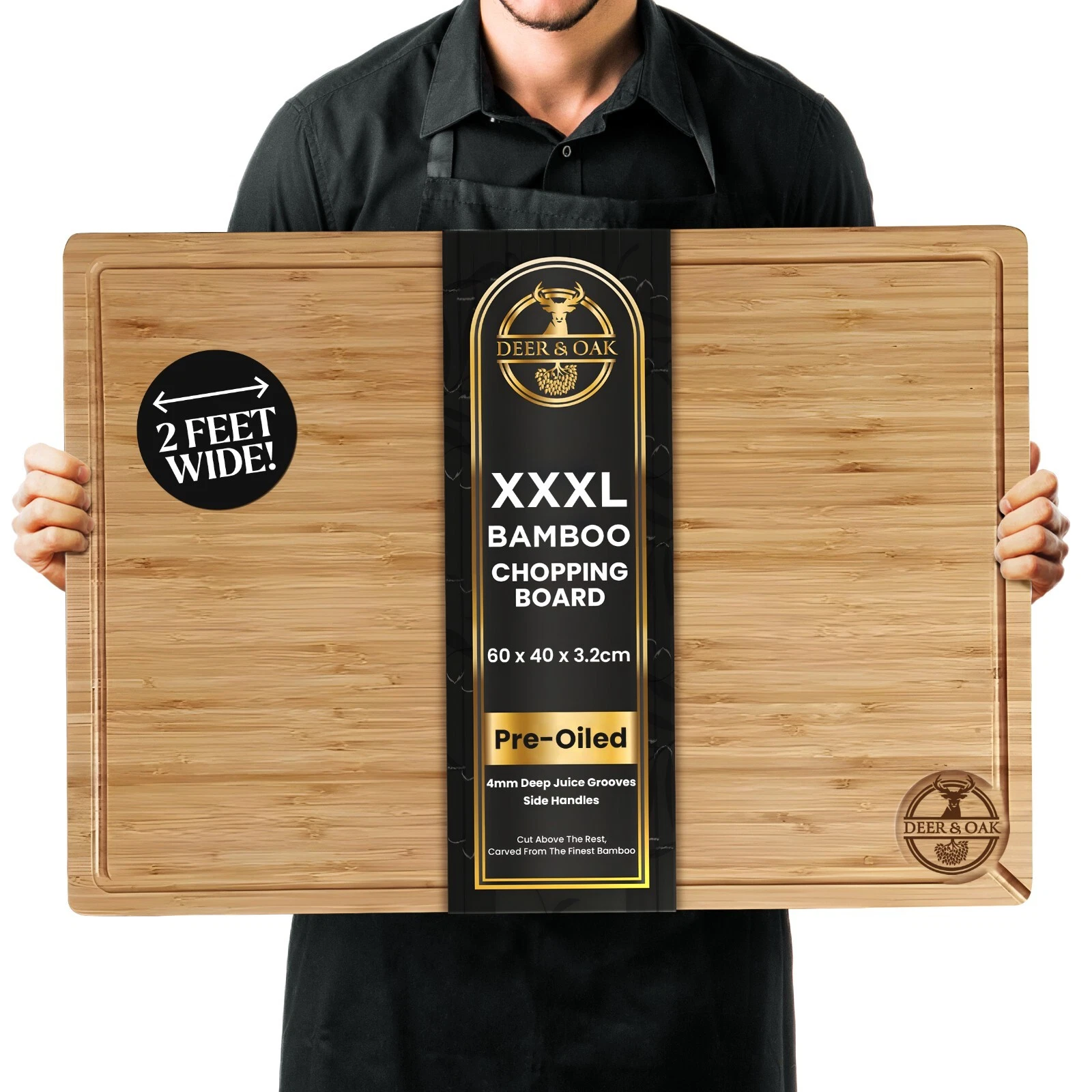 XXX-Large Chopping Board Solid Wooden Bamboo Cutting Serving Wood Kitchen Food
Opens in a new window