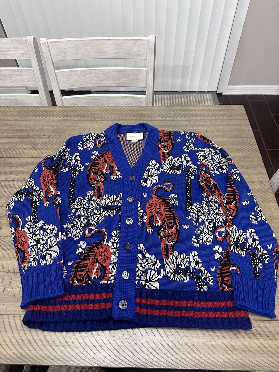 Gucci Tiger Cardigan Sweater Men Medium | eBay Gucci Tiger Cardigan Sweater Men Medium | eBay