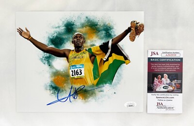 Usain Bolt Signed 8x10 Photo Olympics Gold JSA 39 COA