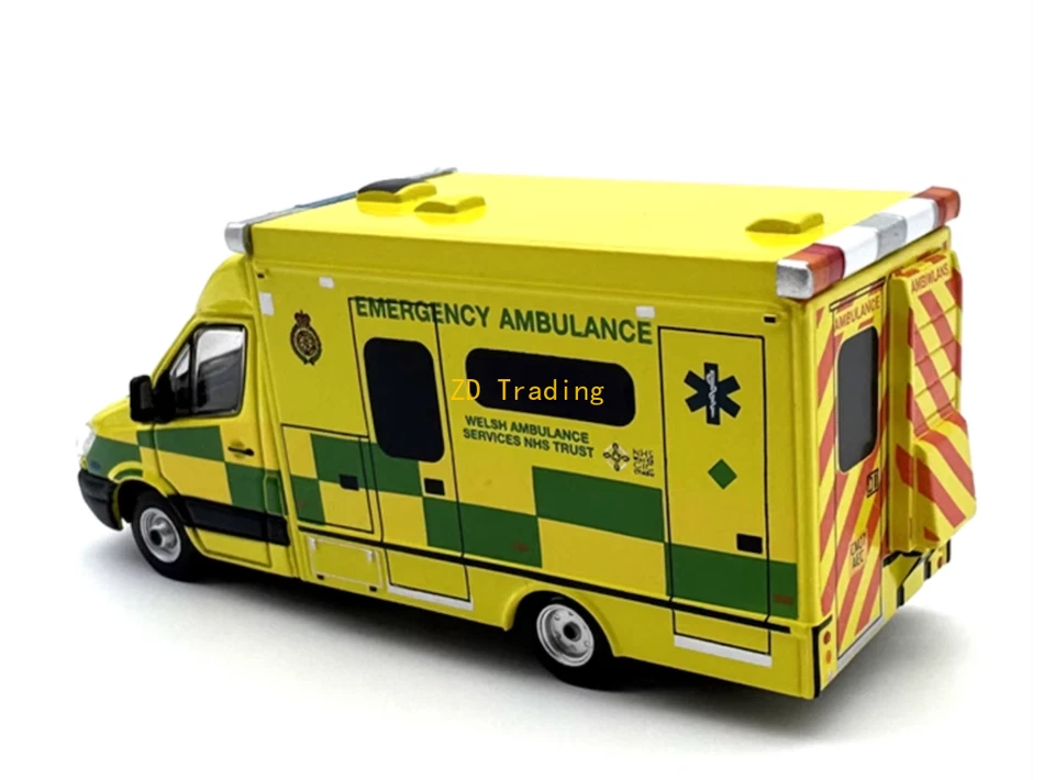Hot 1:76 Yellow Benz NCE Ambulance London Van Model Diecast Metal Car - Image 3 of 4